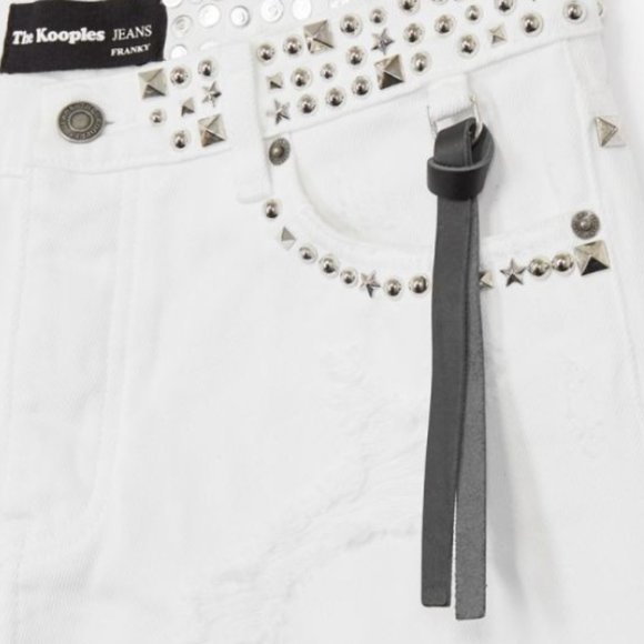 THE KOOPLES Washed Denim Shorts with Embroidery - Picture 6 of 8